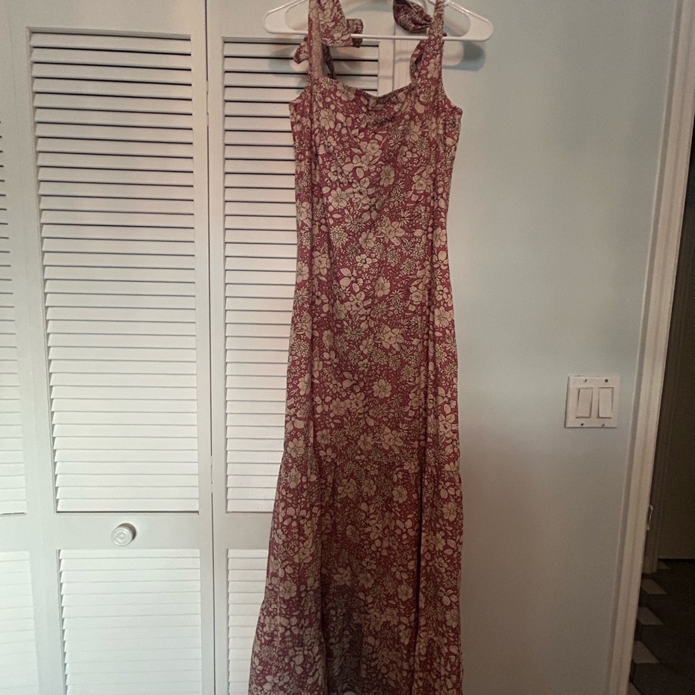 Free People Floral Burgundy Maxi Dress